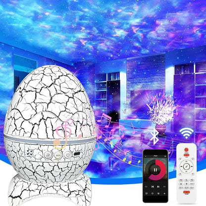 Projecteur étoilé veilleuse dinosaure oeuf LED éclairage ambiant haut-parleur Bluetooth USB télécommande enfichable pour enfants cadeau