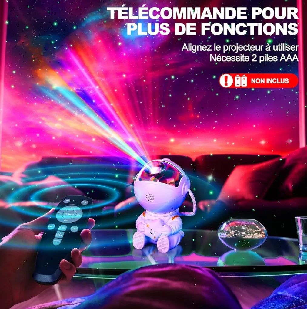 Projecteur de ciel étoilé mini astronaute couleur blanc