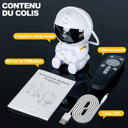 Projecteur de ciel étoilé mini astronaute couleur blanc