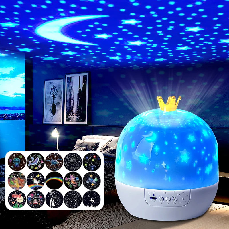 Projecteur étoilé océan, petite veilleuse, Constellation, nébuleuse galactique, lampe de Projection, Rotation à 360 degrés, cadeau pour enfants