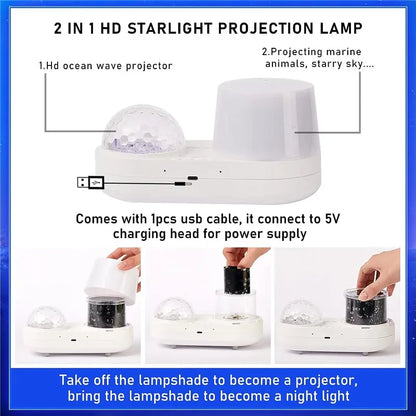 Kawaii projecteur veilleuse pour pépinière rotatif enfants océan projecteur lampe de couchage pour fête anniversaires cadeaux de noël